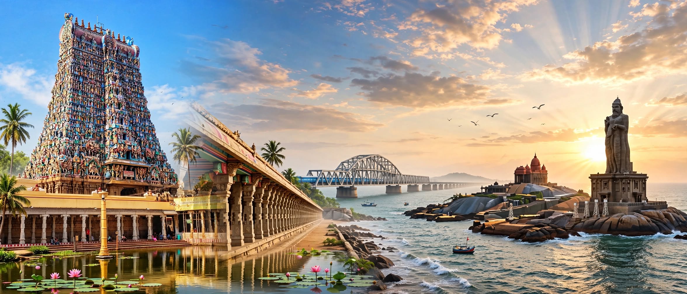 Rameswaram Temple Pamban Bridge